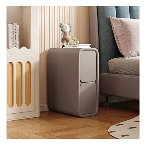 Nachttisch, schmaler Nachttisch mit Schubladen, Mikrofaser-Leder, Nachttisch, minimalistisch, schmal, Sofa, Beistelltisch für kleine Räume, Schlafzimmermöbel, Aufbewahrungsschrank, Truhe