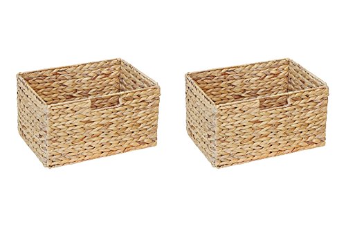 2er-Set Billy Regal Korb / 36 x 25 x 20 cm/Aus Wasserhyazinthe Natur/Faltkorb Flechtkorb Regalbox Storage Box Aufbewahrungskorb Schrankkorb klappbar faltbar und sehr stabil