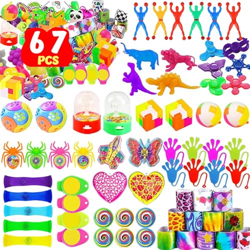 Kindergeburtstag Mitgebsel Set 67 Stück Kindergeburtstag Gastgeschenke, Geburtstagsgeschenke Spielzeug, Goodie Taschen Stuffers, Schatz Truhe Spielzeug, Karneval Preise, Stocking Stuffers für Kinder