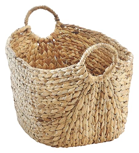 Korb Aufbewahrungskorb Zeitungskorb - Wasserhyazinthe - 56x40x41 cm Braun