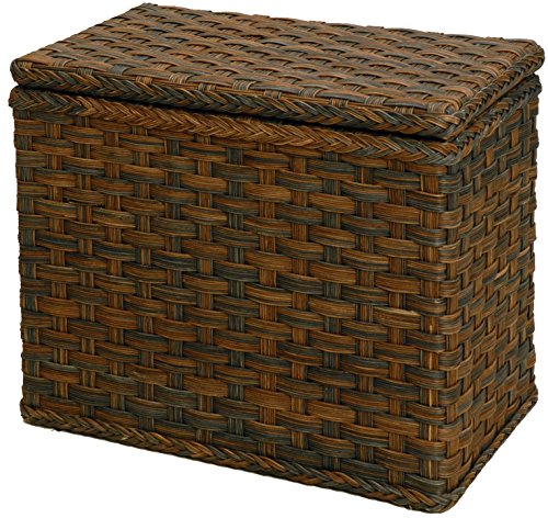 korb.outlet Wäschesortierer Rattan 3 Fächer Wäschekorb drei Fächer Wäschetrenne Farbe Zebrano Braun-Schwarz …