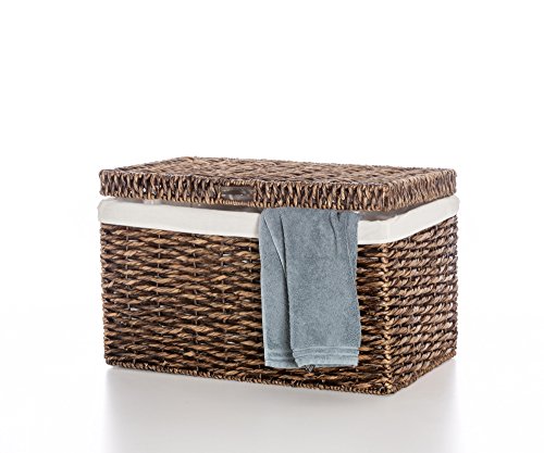 Casa Mina Truhe Wäschetruhe aus Wasserhyazinthe Bali braun 70cm