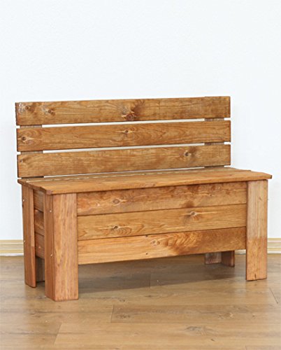 Truhe Holzkiste Truhe Truhen Sitztruhe Wäschetruhe Schatzkiste Piratentruhe Serie B (B-12, Braun)