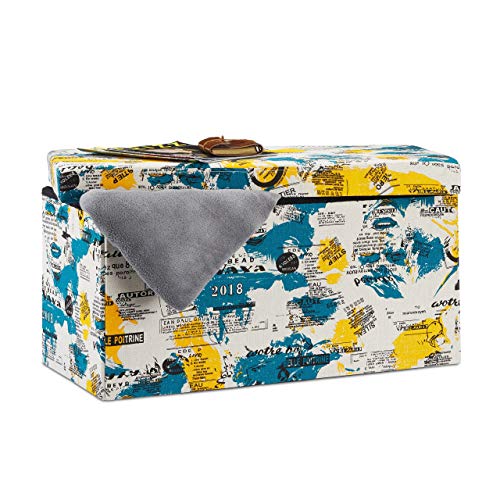 Relaxdays faltbare Sitzbank, Aufbewahrungstruhe Beauty Motiv, gepolsterte Sitztruhe HxBxT: 38 x 76 x 38 cm, bunt