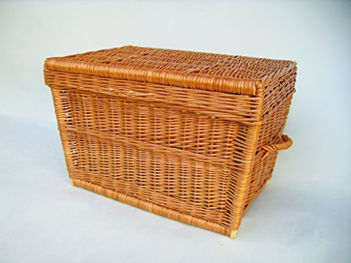 Stabile Truhe aus Weide geflochten (B90 x T52 x H52 cm)