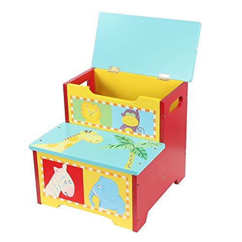 Cocoarm Spielzeugtruhe für Kinderzimmer Aufbewahrungshocker Spielzeugkiste Spielzeugbox Schemel Kindermöbel für Kinderspielzeug Magazin Aufbewahrung, 32 x 33 x 31cm (Muster 1)