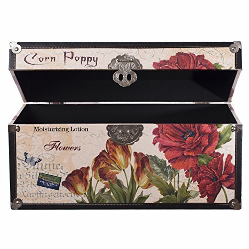 Truhe Kiste SJ08066 , Holztruhe mit hochwertigem Canvas bezogen im Vintage Look, Schatzkiste,Kiste, Piratenkiste, Kleinmöbel, Mit Metallbeschlägen, Antikoptik, Holz, verschieden Größen, Maritim, Deko, Hochwertig, Kolonialtruhe, Kolonialstil, Holzbox, Tru