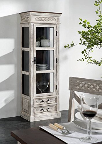 Kolonialstil Mango massiv Massivholz Möbel Vitrine Akazie Massivmöbel Kolonial Holz massiv Castle-Antike #207