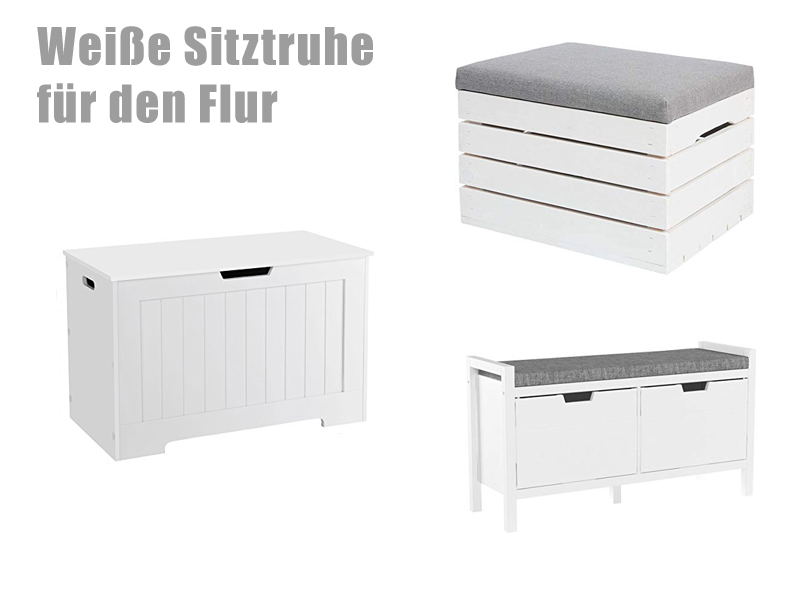 Weiße Sitztruhe für den Flur